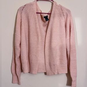 Plus Pink Boxy Crop Cardigan